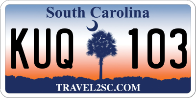 SC license plate KUQ103