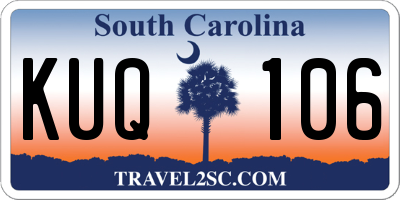 SC license plate KUQ106