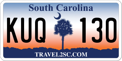 SC license plate KUQ130