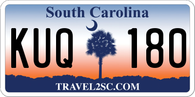 SC license plate KUQ180