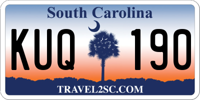 SC license plate KUQ190