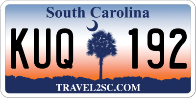 SC license plate KUQ192