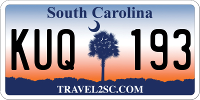 SC license plate KUQ193
