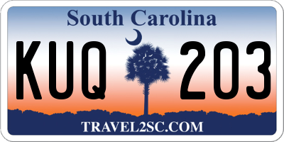 SC license plate KUQ203
