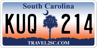 SC license plate KUQ214