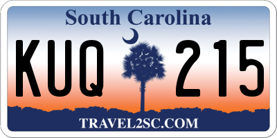 SC license plate KUQ215