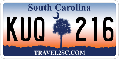 SC license plate KUQ216