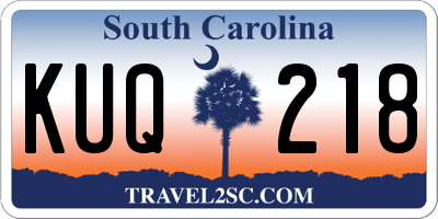 SC license plate KUQ218