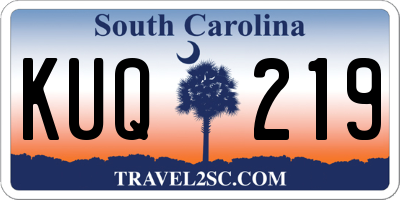 SC license plate KUQ219