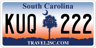 SC license plate KUQ222