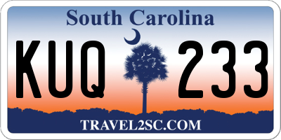 SC license plate KUQ233