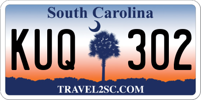 SC license plate KUQ302