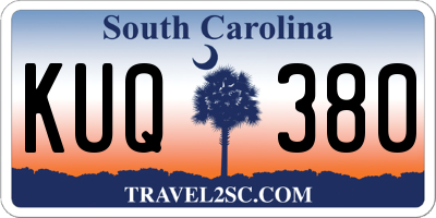 SC license plate KUQ380