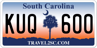 SC license plate KUQ600