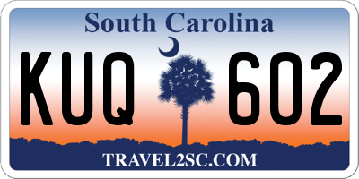 SC license plate KUQ602