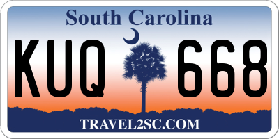 SC license plate KUQ668