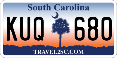 SC license plate KUQ680