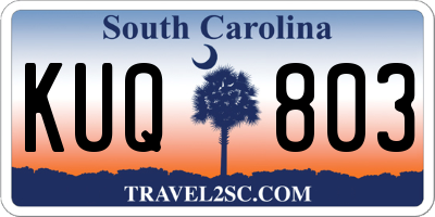 SC license plate KUQ803