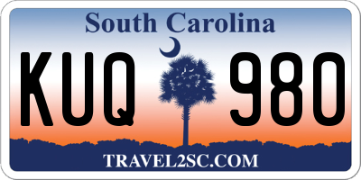 SC license plate KUQ980