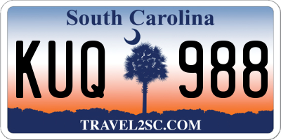 SC license plate KUQ988