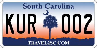 SC license plate KUR002