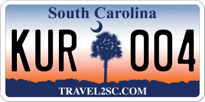 SC license plate KUR004
