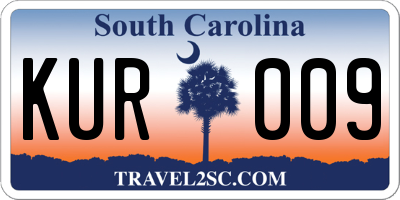 SC license plate KUR009