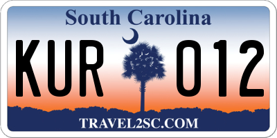 SC license plate KUR012