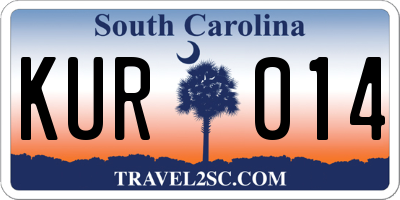 SC license plate KUR014