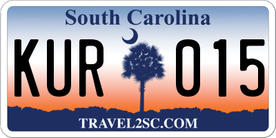 SC license plate KUR015