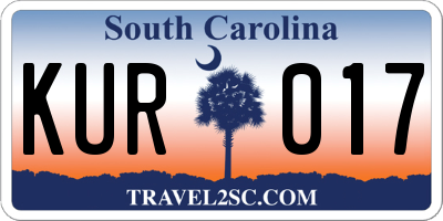 SC license plate KUR017