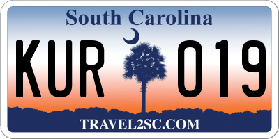 SC license plate KUR019