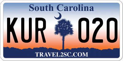 SC license plate KUR020
