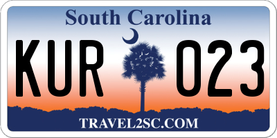 SC license plate KUR023