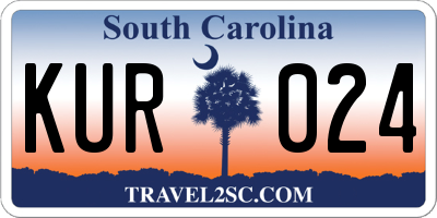 SC license plate KUR024