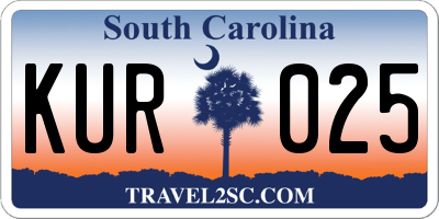 SC license plate KUR025