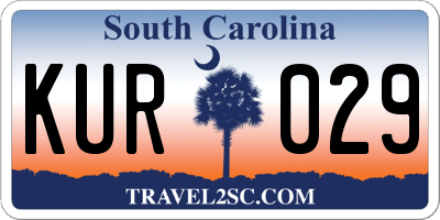 SC license plate KUR029