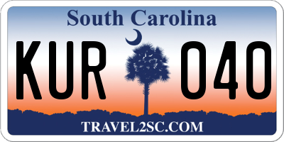 SC license plate KUR040