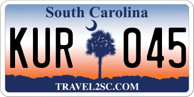 SC license plate KUR045