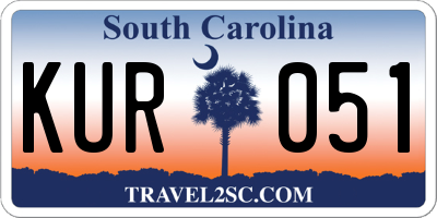 SC license plate KUR051