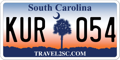 SC license plate KUR054