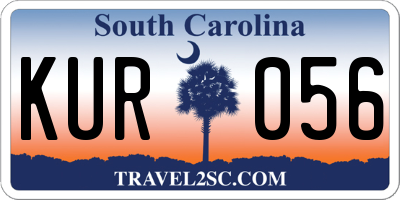SC license plate KUR056