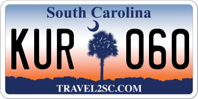 SC license plate KUR060