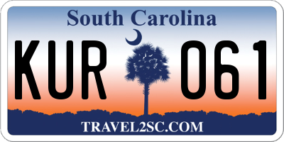 SC license plate KUR061