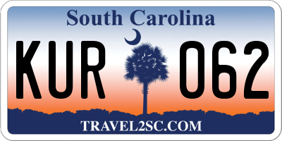 SC license plate KUR062