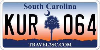 SC license plate KUR064