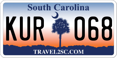 SC license plate KUR068