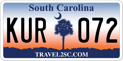 SC license plate KUR072
