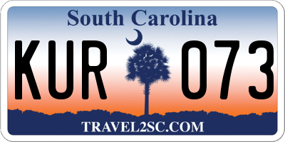 SC license plate KUR073