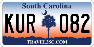 SC license plate KUR082